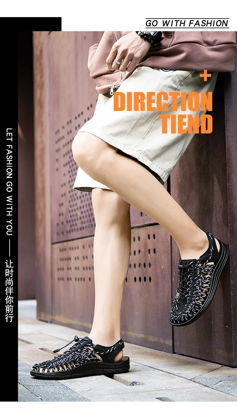 2026 Men's charms Sandals Summer New Casual Shoes Fashion Trend Beach shoes Women's flat sandals on offer summer male slippers