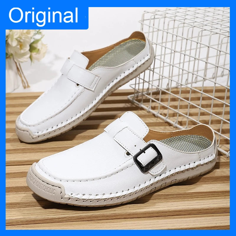 Womens Sandals Comfortable Outdoor Daily Walking Half Slipper Fashion Summer New Handmade Soft Sole Lightweight Casual Sandals