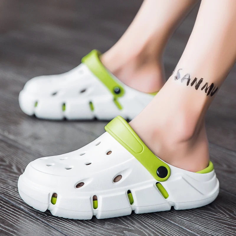 2026 Summer New Couple Clogs Outdoor Wear Lightweight EVA Soft Thick Bottom 2-in-1 Sandals Slippers Beach Shoes