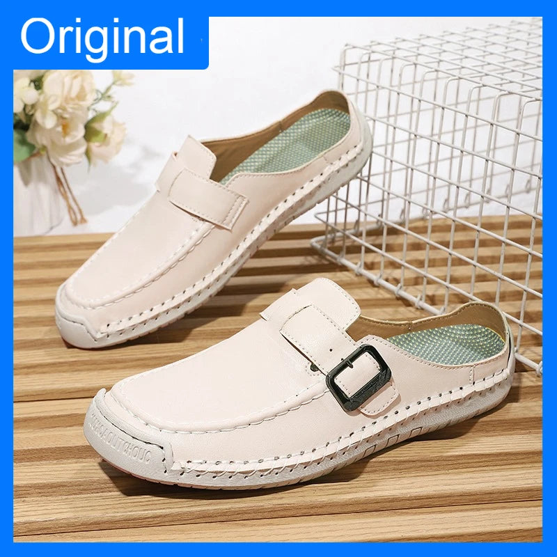 Womens Sandals Comfortable Outdoor Daily Walking Half Slipper Fashion Summer New Handmade Soft Sole Lightweight Casual Sandals