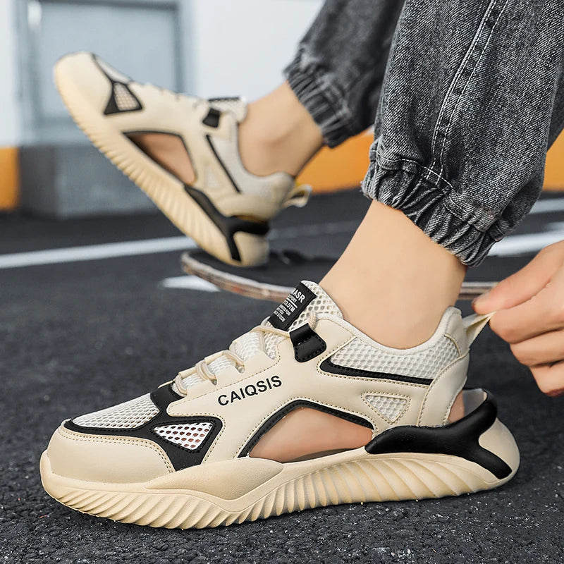 2026 New Summer Wear Hollowed-out Breathable Mesh Shoes Non-slip Wear-resistant Outdoor Leisure Sports Shoes Baotou Sandals