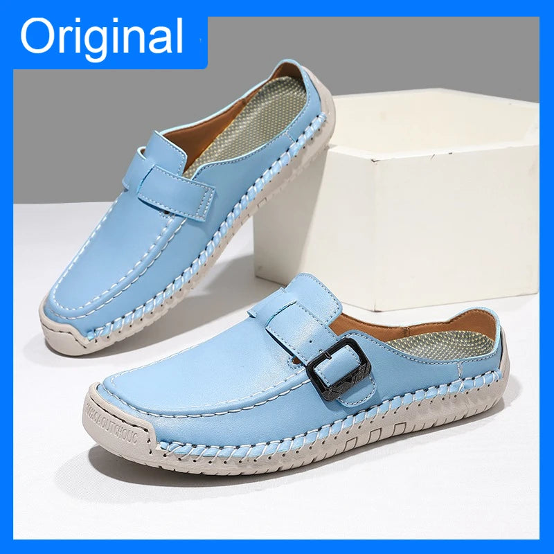 Womens Sandals Comfortable Outdoor Daily Walking Half Slipper Fashion Summer New Handmade Soft Sole Lightweight Casual Sandals