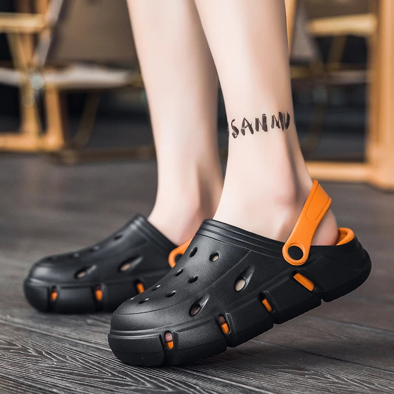 2026 Summer New Couple Clogs Outdoor Wear Lightweight EVA Soft Thick Bottom 2-in-1 Sandals Slippers Beach Shoes