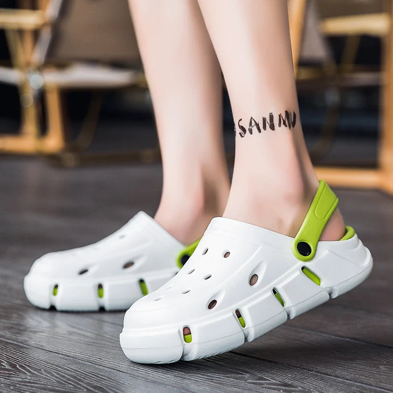 2026 Summer New Couple Clogs Outdoor Wear Lightweight EVA Soft Thick Bottom 2-in-1 Sandals Slippers Beach Shoes